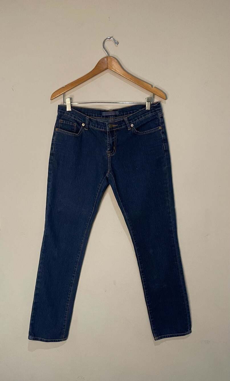 J Brand Dark Straight Leg Jean Stretch Denim Medium Wash Classic Minimalist